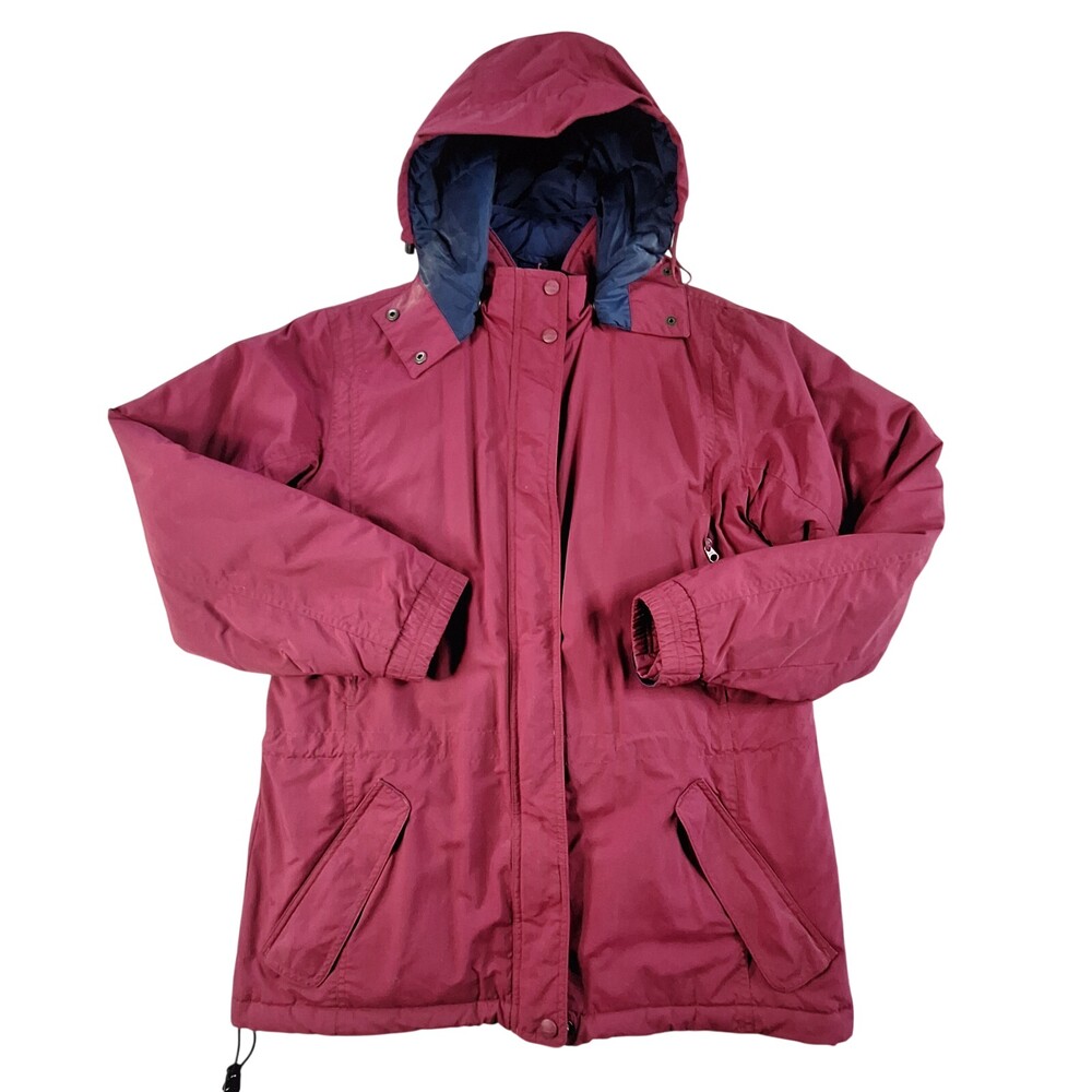 L.L. Bean Winter Coat Women's Medium Purple Nylon Full Zip Hooded Outdoors